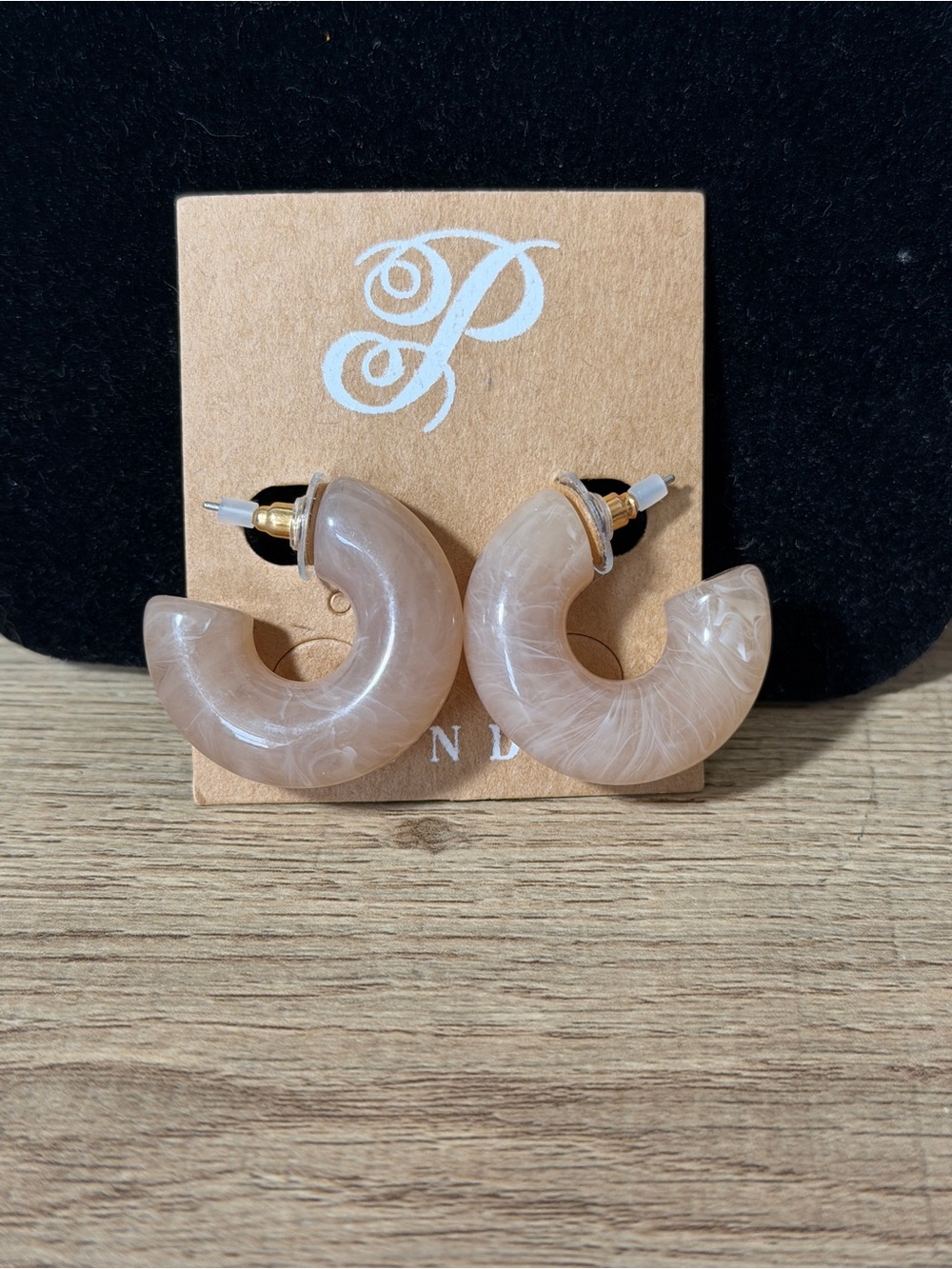 Plunder Blush Marbled Hoop Earrings